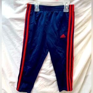 Adidas Blue and Red Sweatpants with Classic Stripes boys sz 5